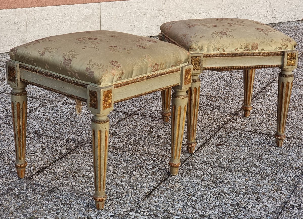 Coppia di sgabelli Luigi XVI, Venezia, fine XVIII secolo-photo-1