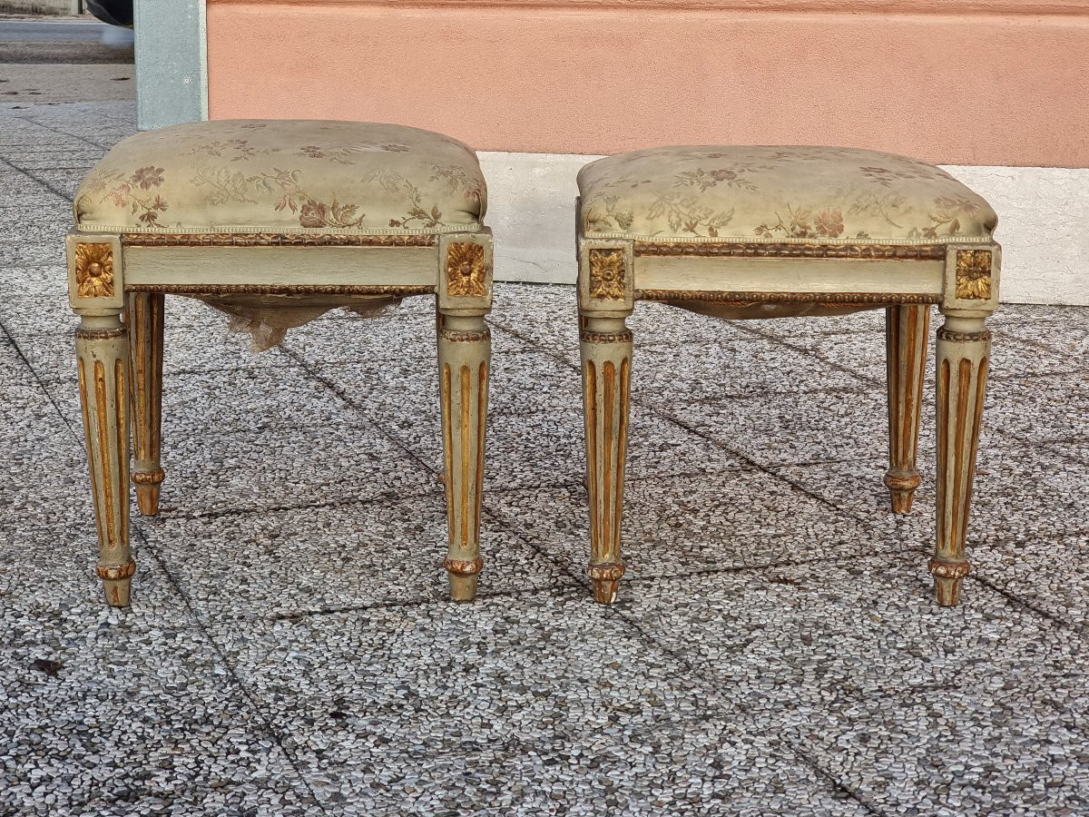 Coppia di sgabelli Luigi XVI, Venezia, fine XVIII secolo-photo-3