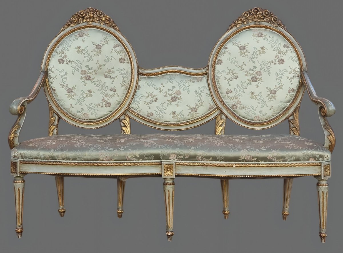 salottino veneziano in oro e lacca, fine XVIII secolo-photo-3