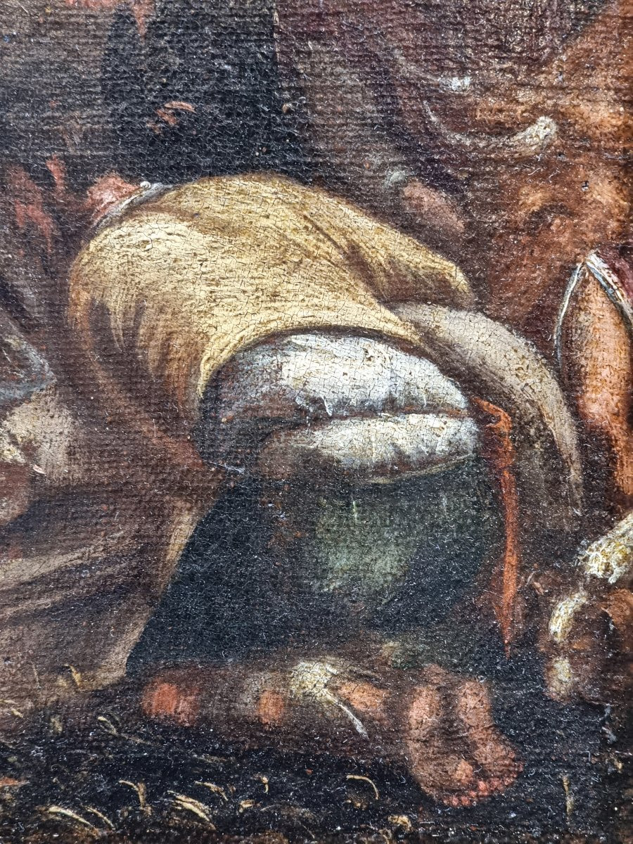 Scuola veneta di ambito bassanesco Adorazione dei pastori con la Sacra Famiglia-photo-3