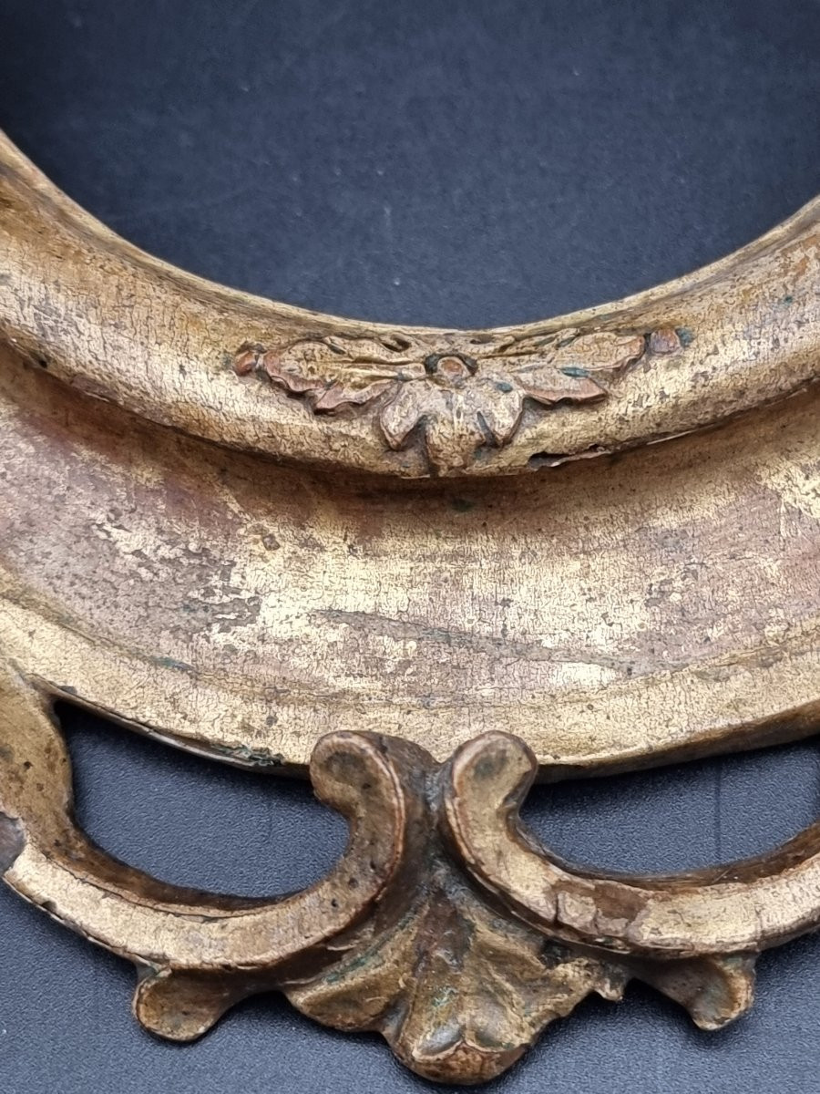 Cornice ovale intagliata e dorata, gusto Luigi XVI, Stato Pontificio-photo-2