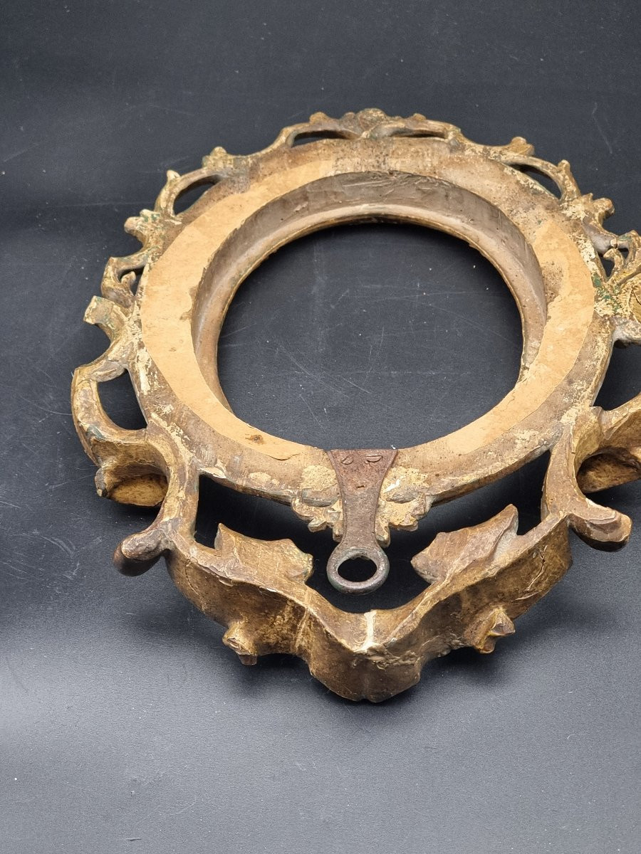 Cornice ovale intagliata e dorata, gusto Luigi XVI, Stato Pontificio-photo-4