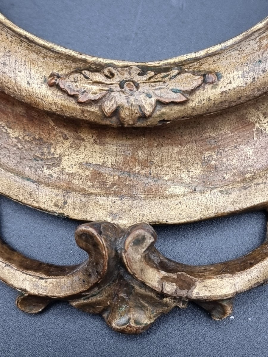 Cornice ovale intagliata e dorata, gusto Luigi XVI, Stato Pontificio-photo-4