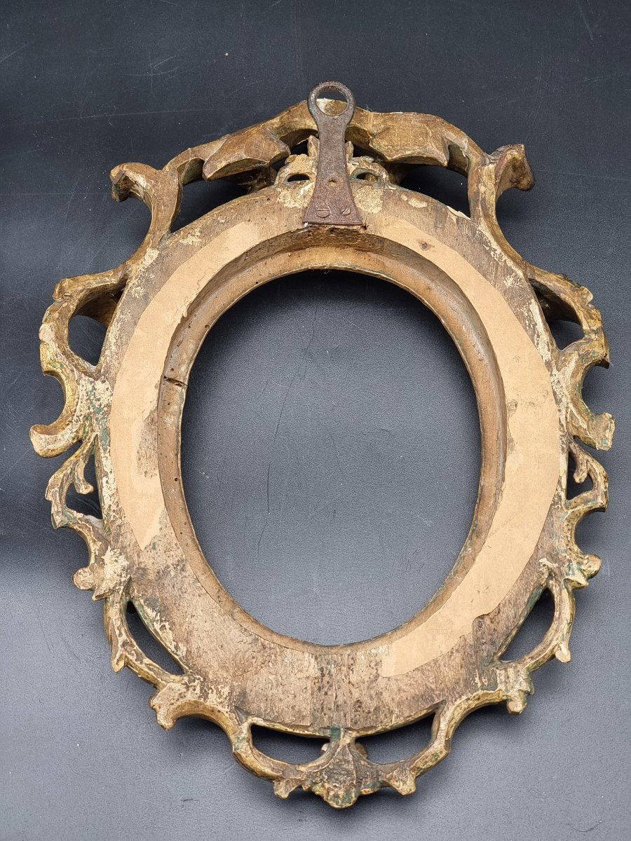 Cornice ovale intagliata e dorata, gusto Luigi XVI, Stato Pontificio-photo-5