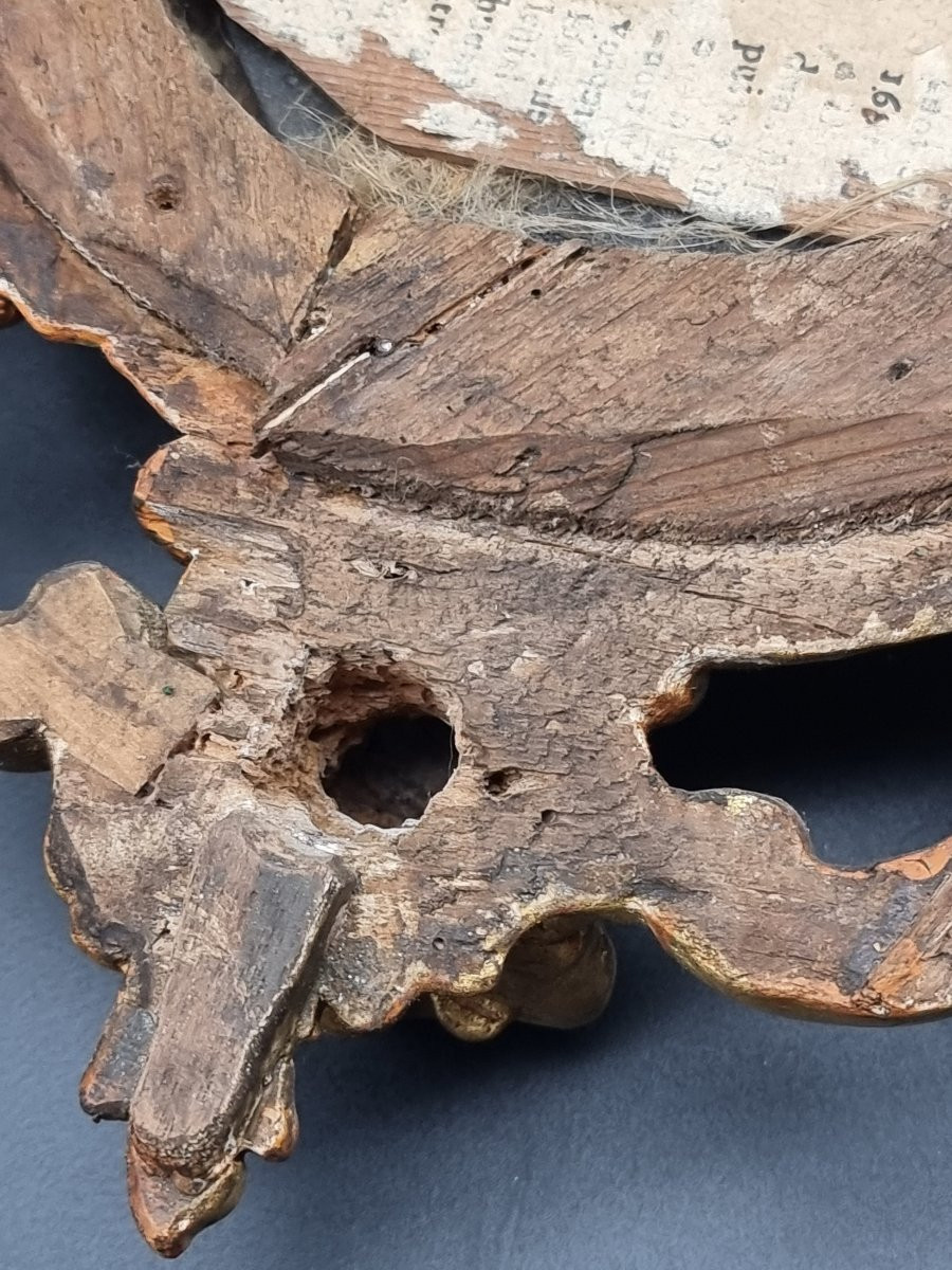 Lumière veneziana dorata con specchio inciso al mercurio – Venezia, metà XVIII secolo-photo-2