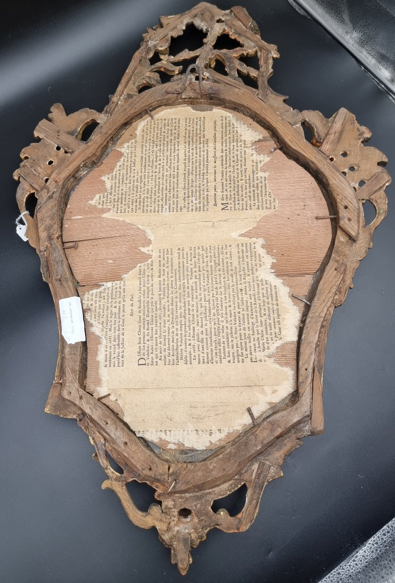 Lumière veneziana dorata con specchio inciso al mercurio – Venezia, metà XVIII secolo-photo-3