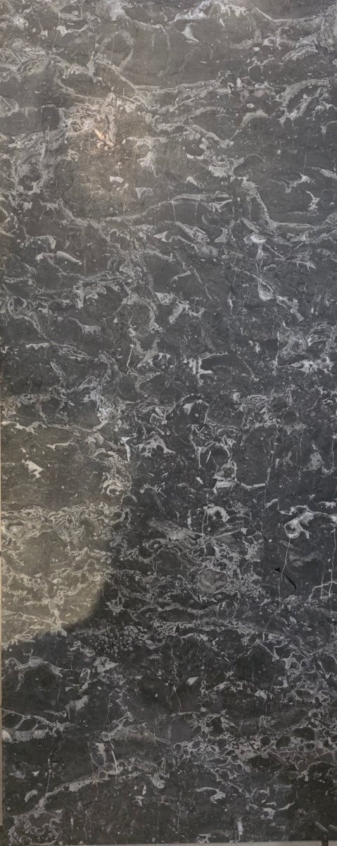 Vetrina francese in stile Luigi XVI, periodo Napoleone III, noce filettato, piano in marmo-photo-1