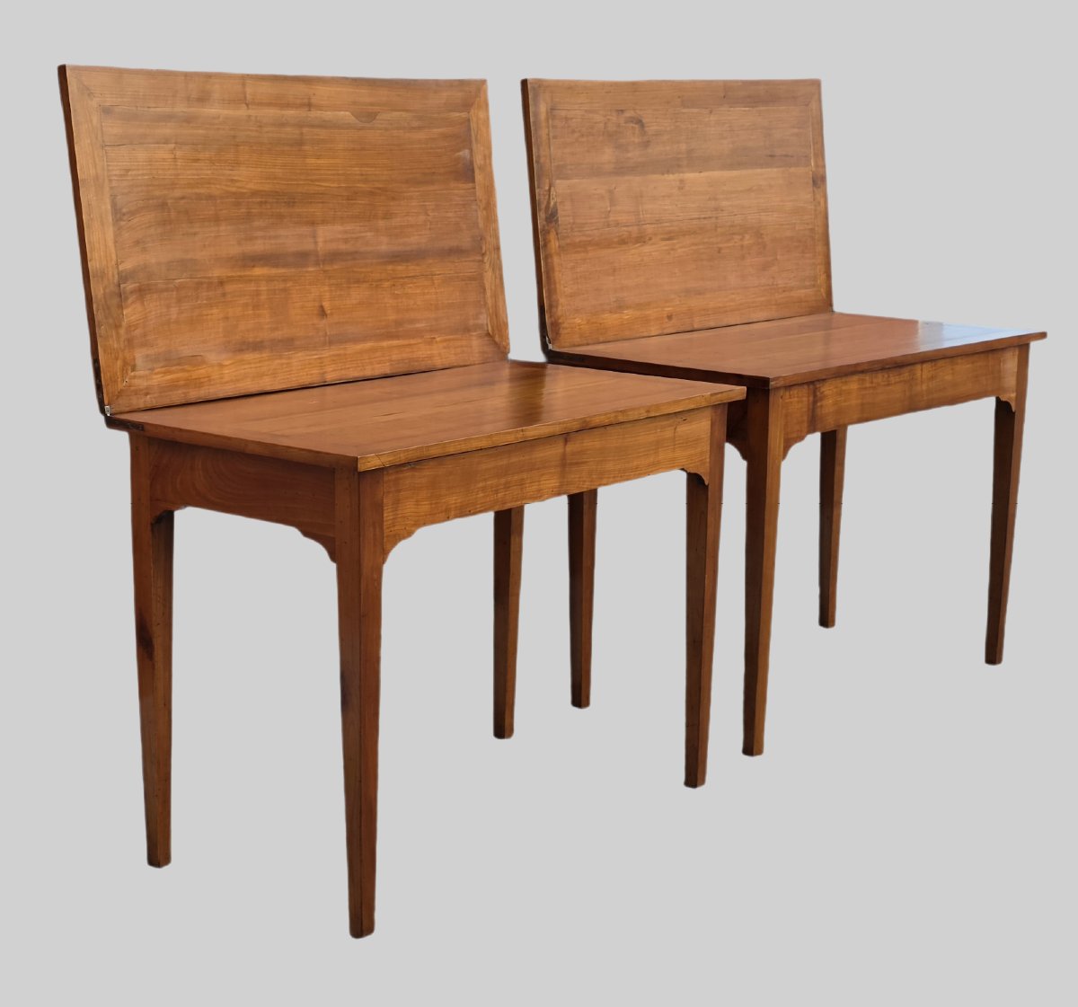 Coppia di tavolini da gioco a libro in ciliegio – Veneto, fine Luigi XVI / primo Impero-photo-4