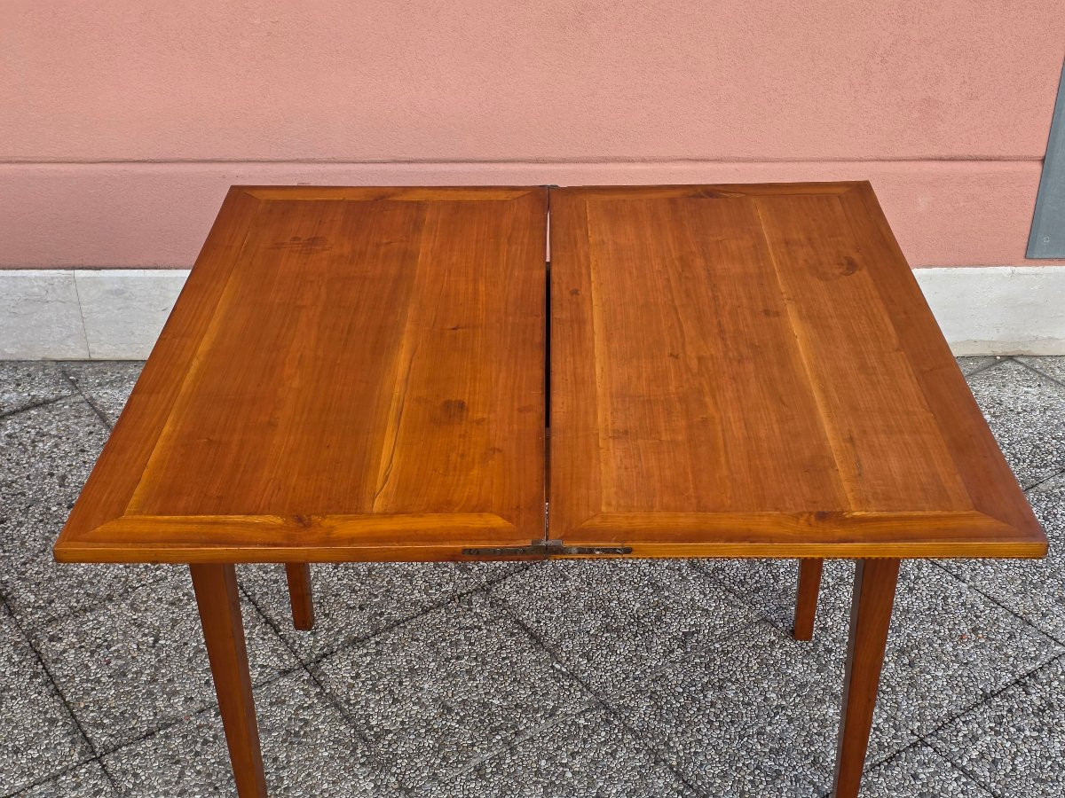 Coppia di tavolini da gioco a libro in ciliegio – Veneto, fine Luigi XVI / primo Impero-photo-3