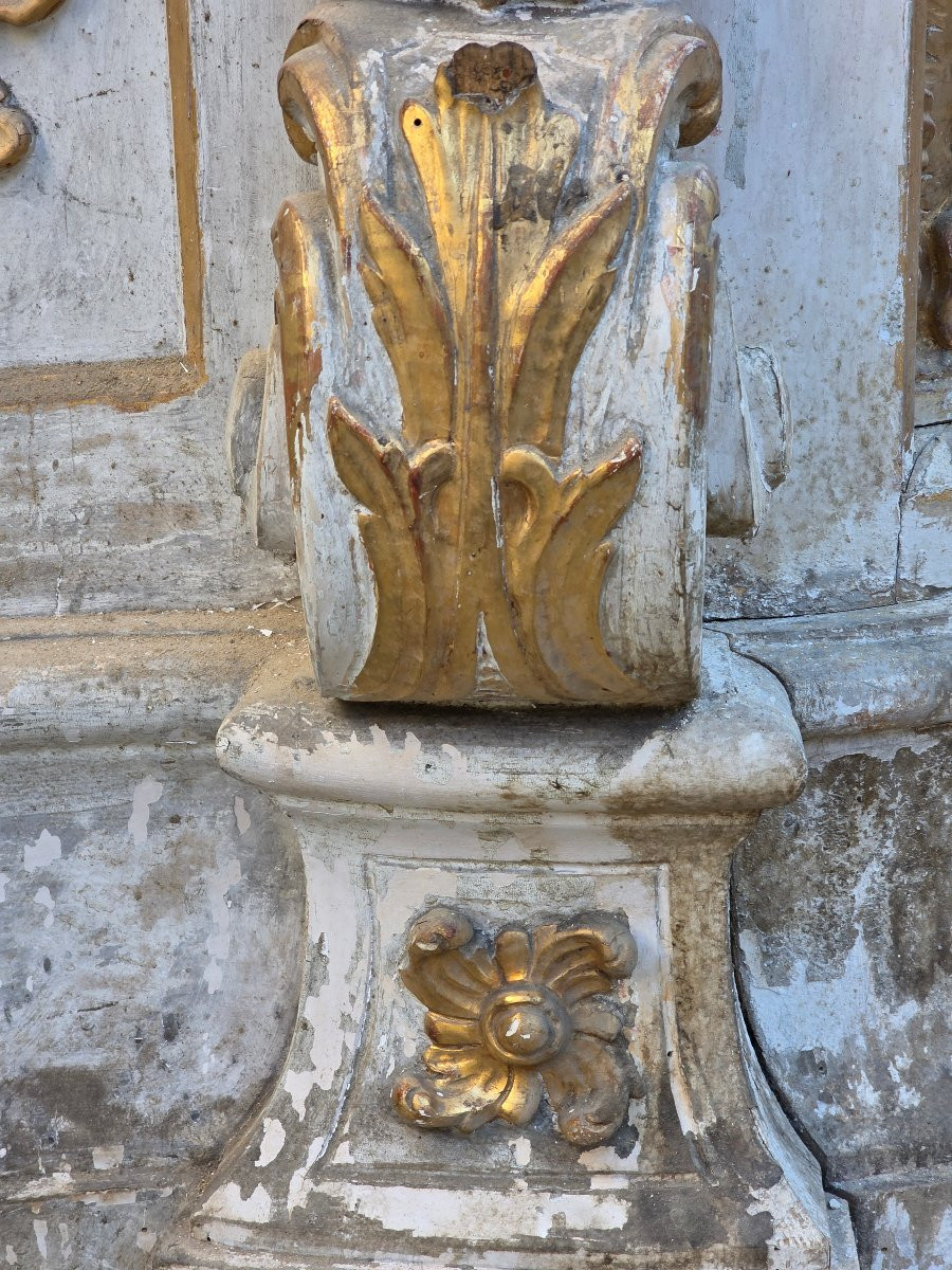 tabernacolo d’altare barocco in legno intagliato e dorato Italia, XVIII secolo-photo-4