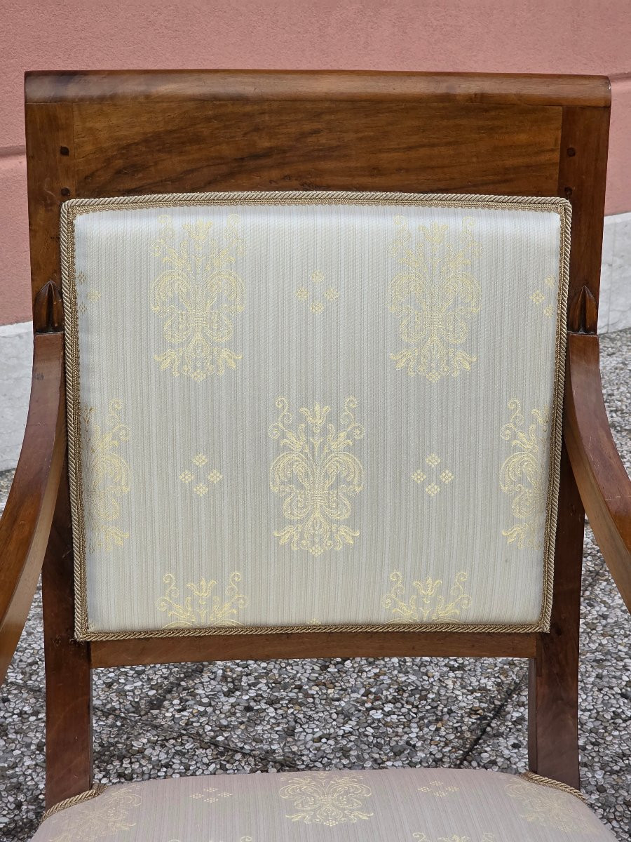 Coppia di poltrone Direttorio in noce, Nord Italia, inizi XIX secolo-photo-3