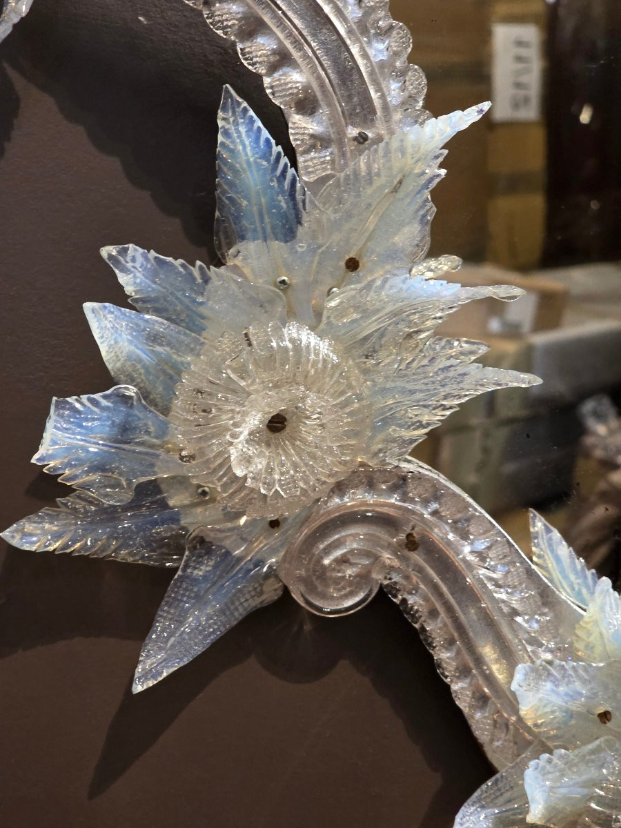 Specchiera veneziana in vetro iridescente, fine XIX secolo-photo-6