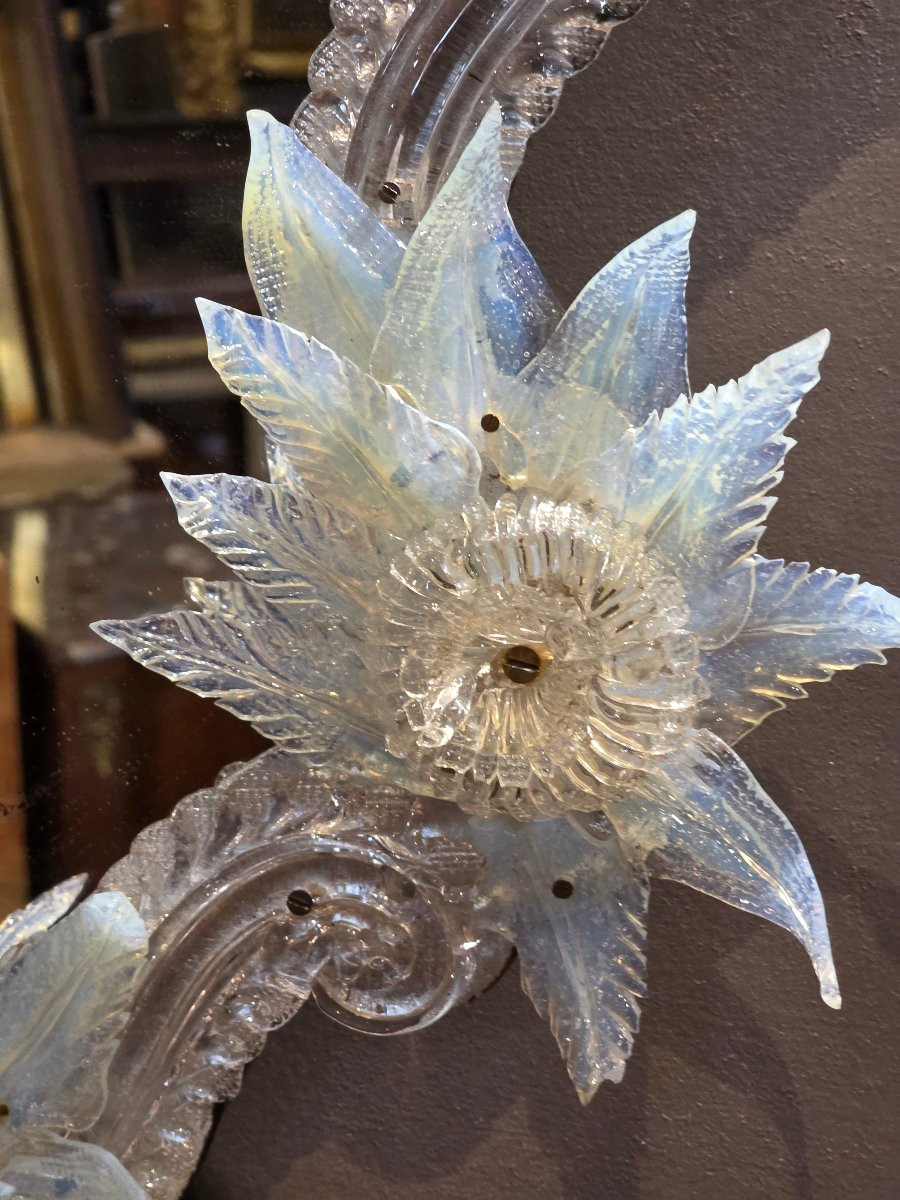 Specchiera veneziana in vetro iridescente, fine XIX secolo-photo-7