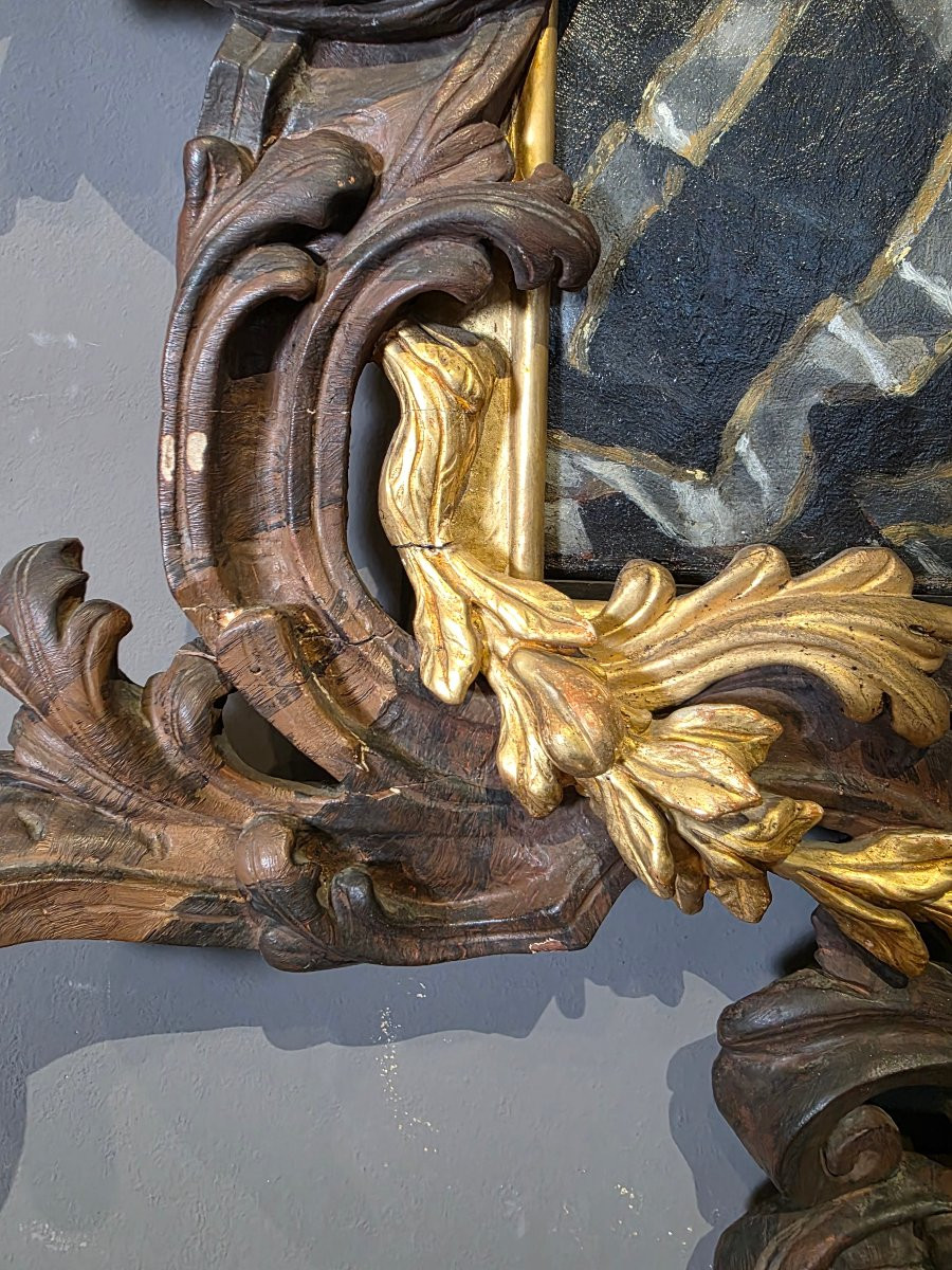 Ritratto di giovane donna con importante cornice lignea scolpita e dorata,XVIII secolo Antonio -photo-3