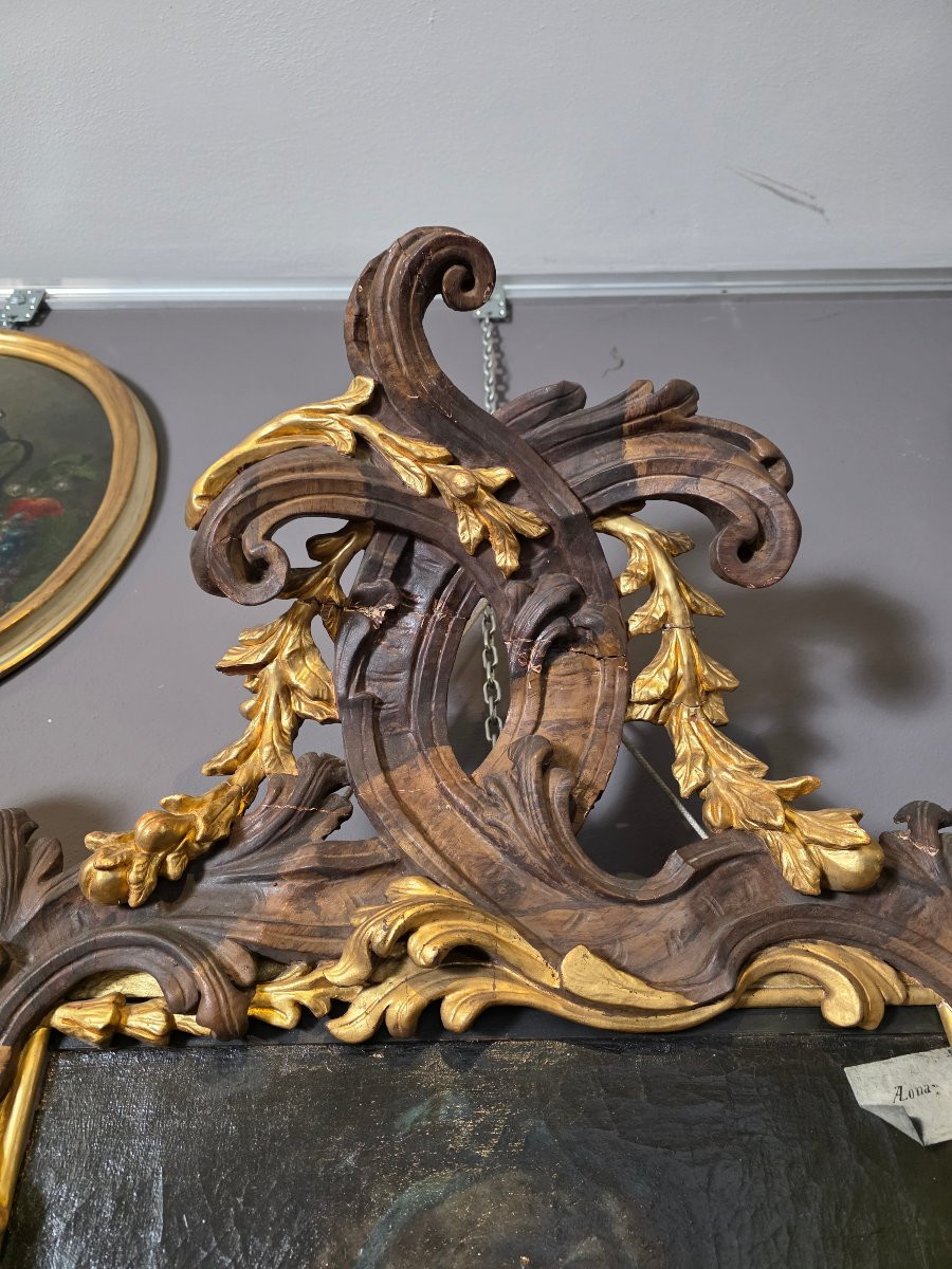 Ritratto di giovane donna con importante cornice lignea scolpita e dorata,XVIII secolo Antonio -photo-4