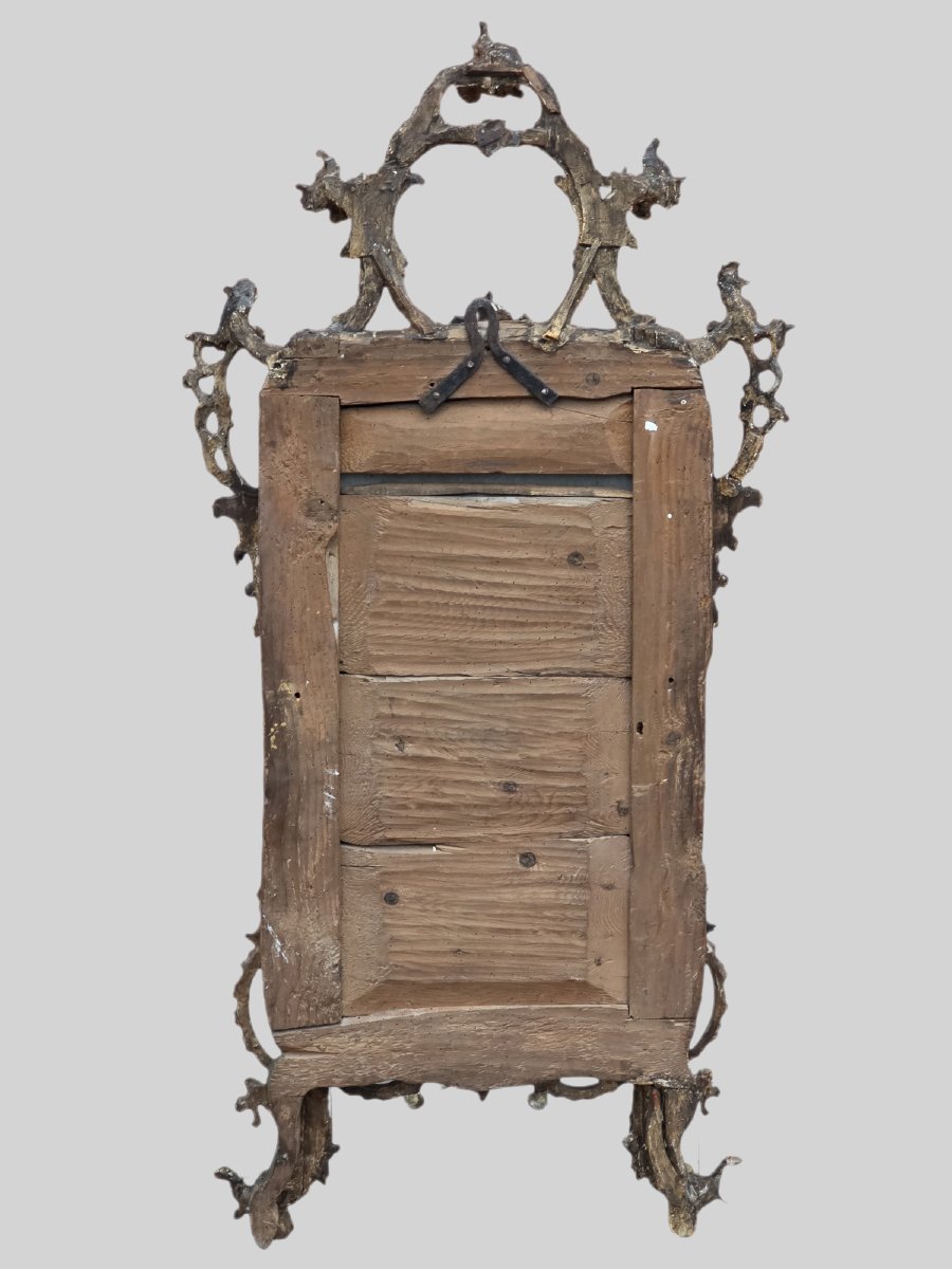 Specchiera lombarda intagliata e dorata, metà XVIII secolo-photo-2
