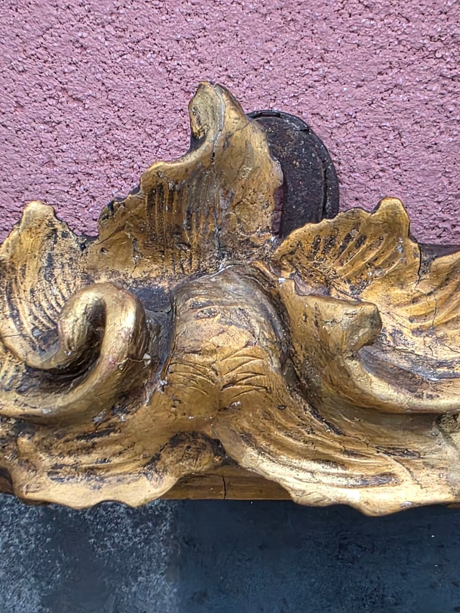 Specchiera lombarda intagliata e dorata, metà XVIII secolo-photo-3