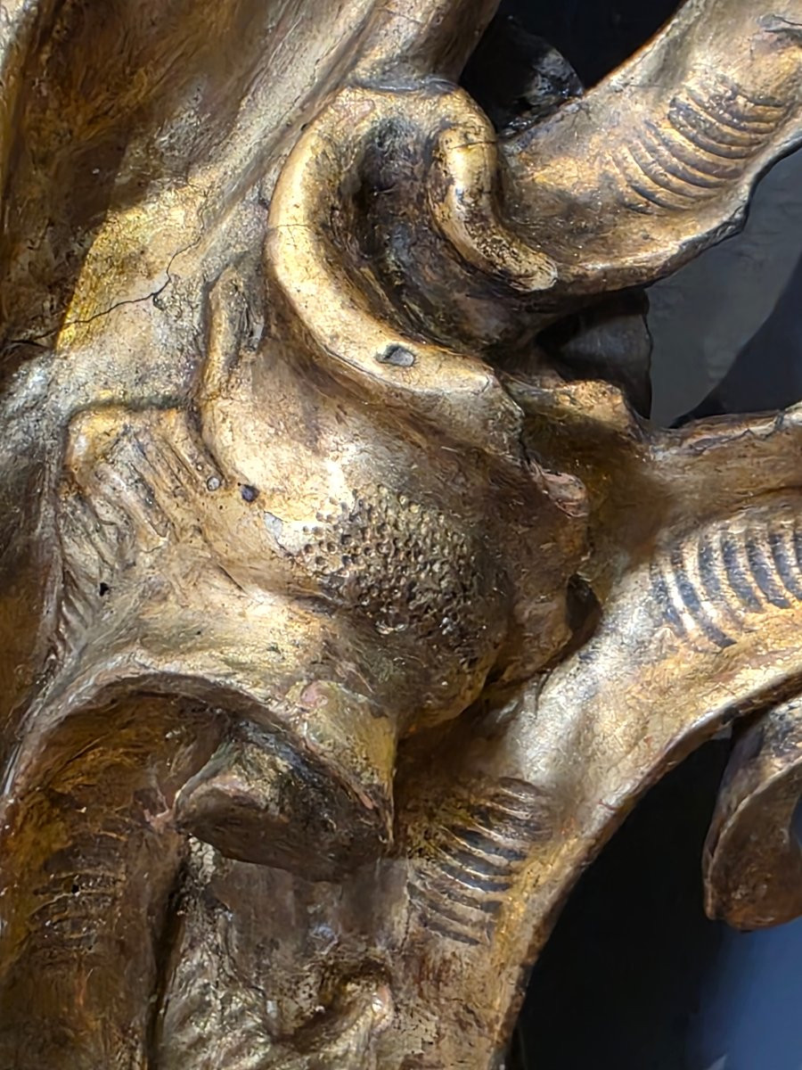 Specchiera lombarda intagliata e dorata, metà XVIII secolo-photo-5