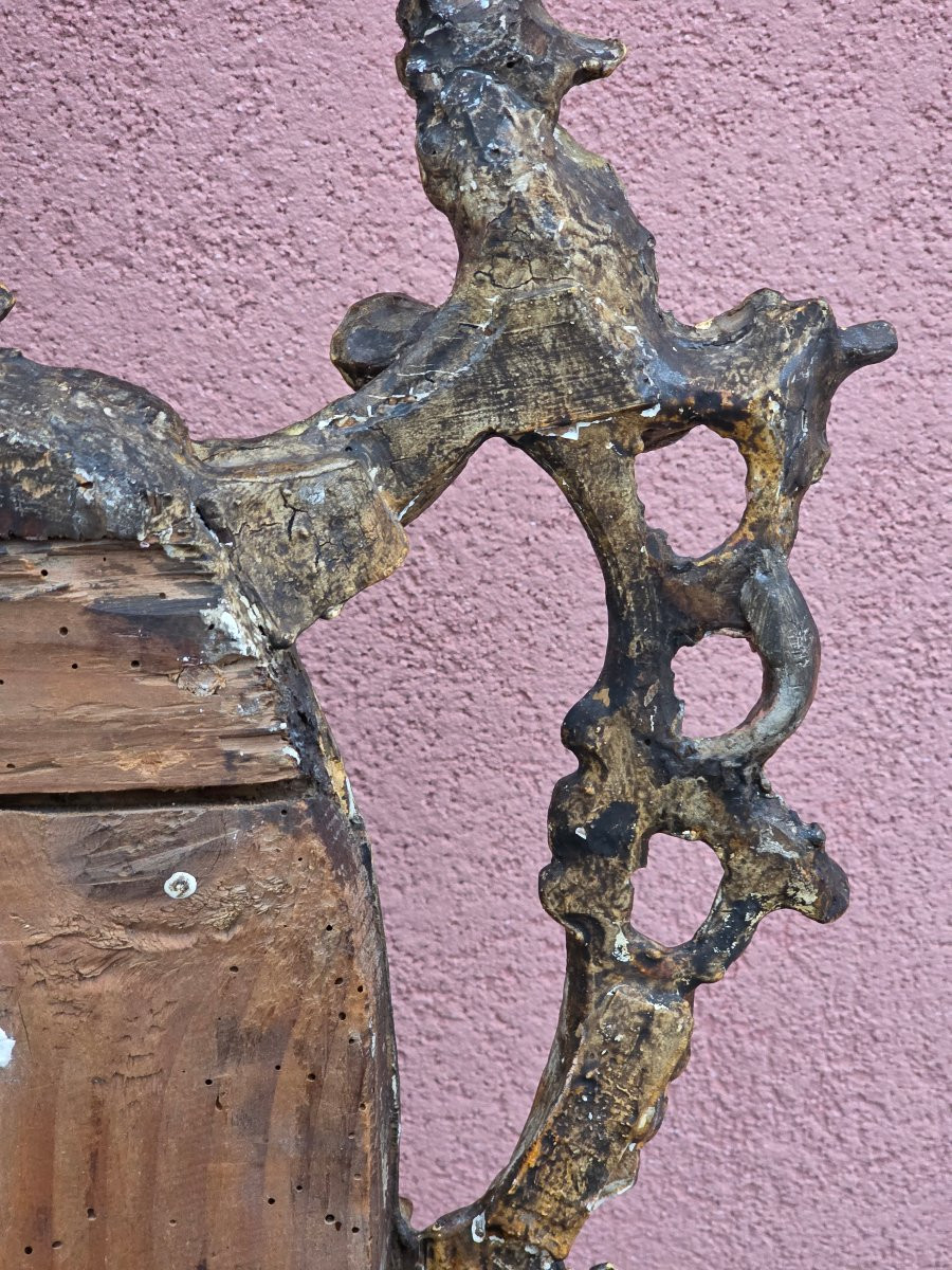 Specchiera lombarda intagliata e dorata, metà XVIII secolo-photo-7