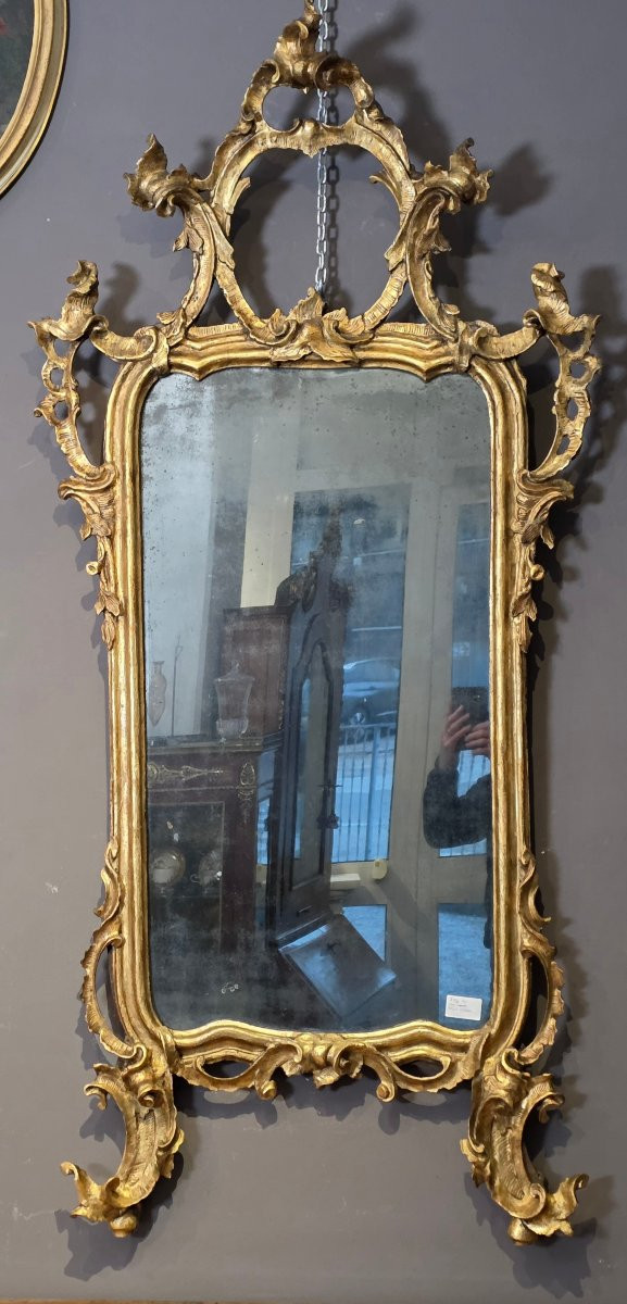 Specchiera lombarda intagliata e dorata, metà XVIII secolo-photo-8
