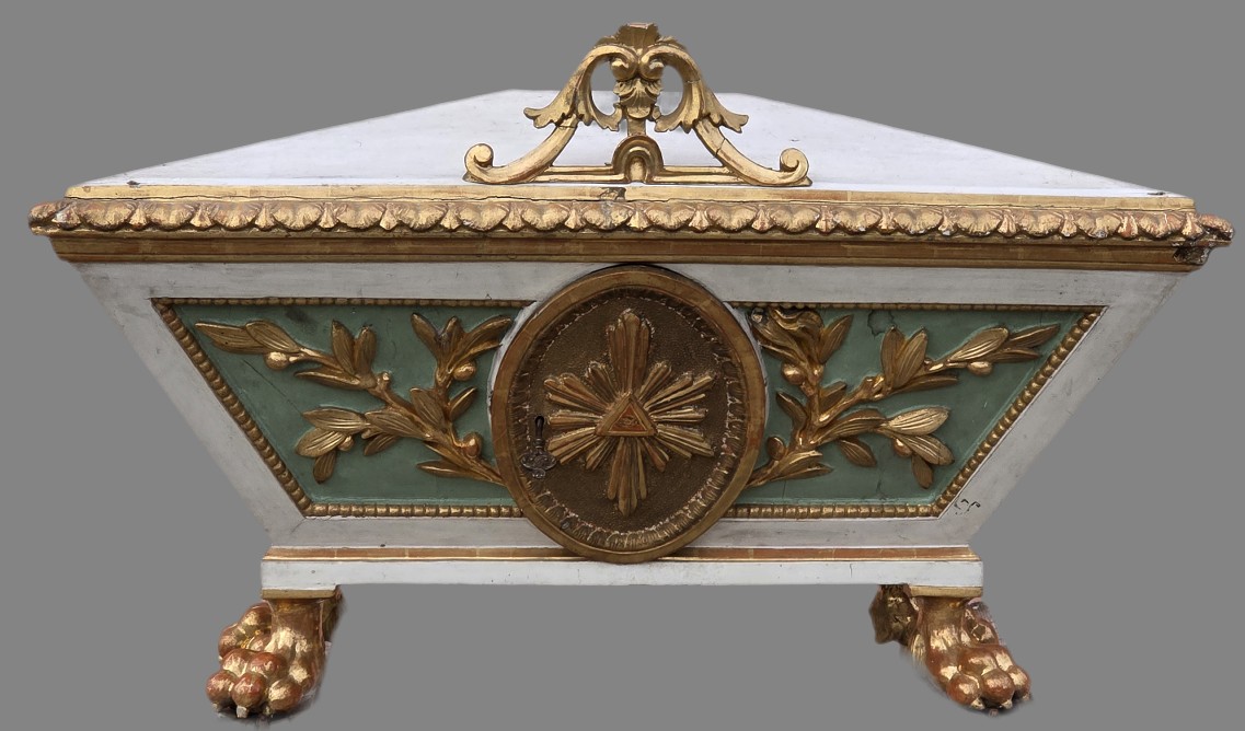 Tabernacolo ligneo laccato e dorato, area veneta, primi anni del XIX secolo