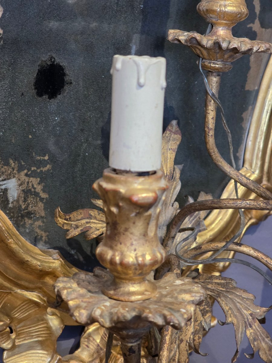 Lumiera veneziana in legno intagliato e dorato, fine XVIII – inizi XIX secolo-photo-3