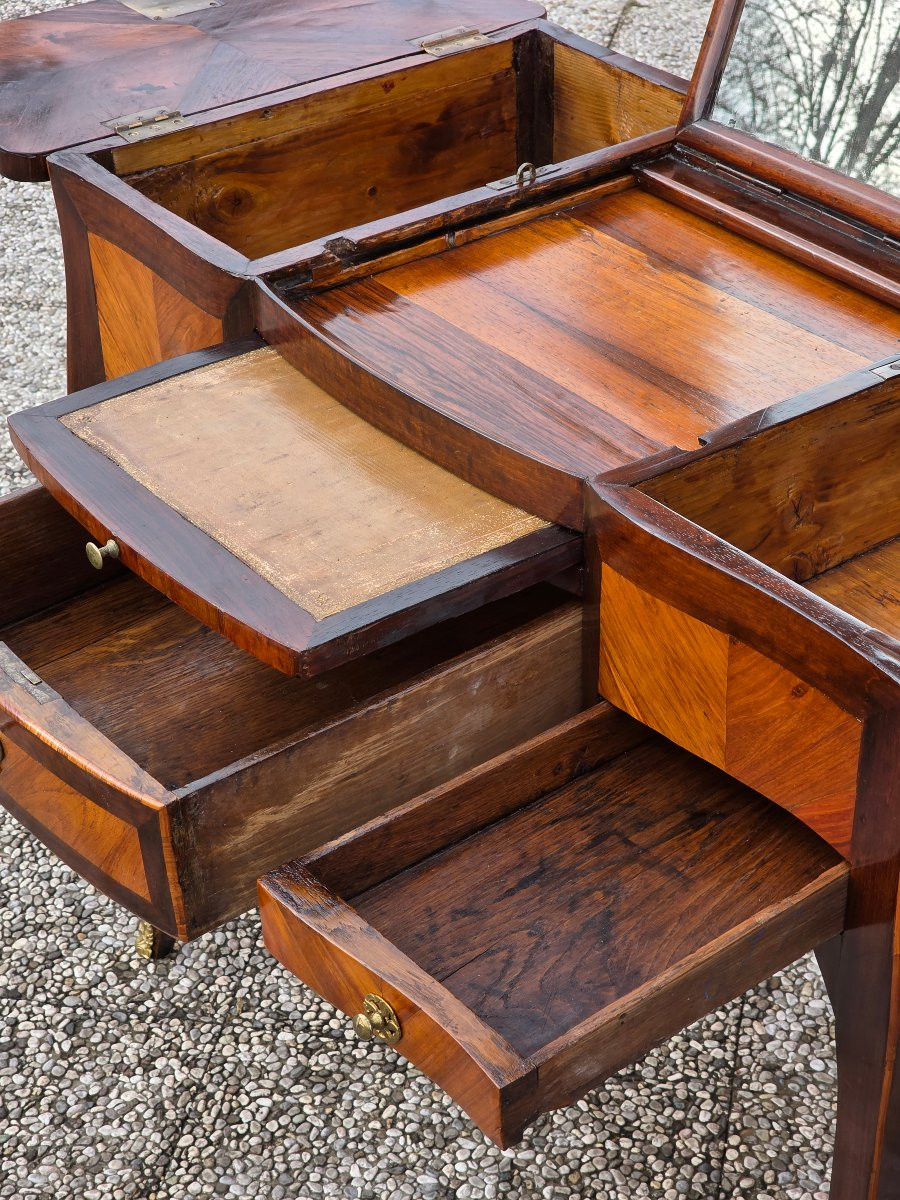 Tavolino da toilette Luigi XVI in bois de rose e palissandro, fine XVIII secolo-photo-1