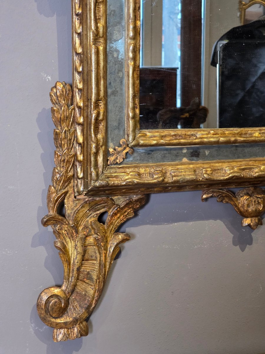 Specchiera piemontese in legno intagliato e dorato a mecca, seconda metà del XVIII secolo-photo-6
