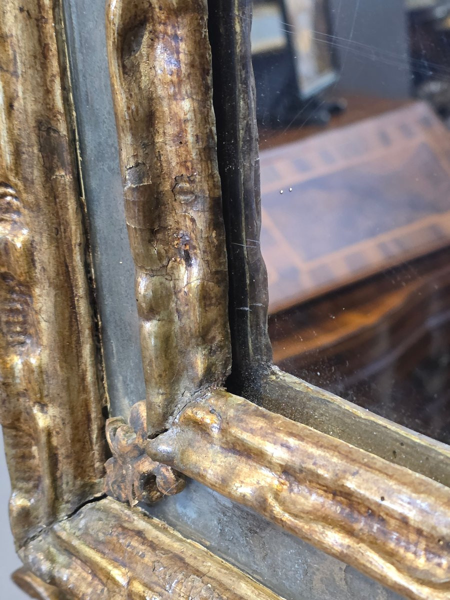 Specchiera piemontese in legno intagliato e dorato a mecca, seconda metà del XVIII secolo-photo-7