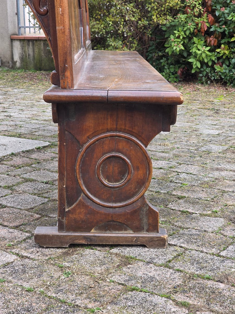 Grande panca veneta Impero in noce massiccio, inizi XIX secolo-photo-4