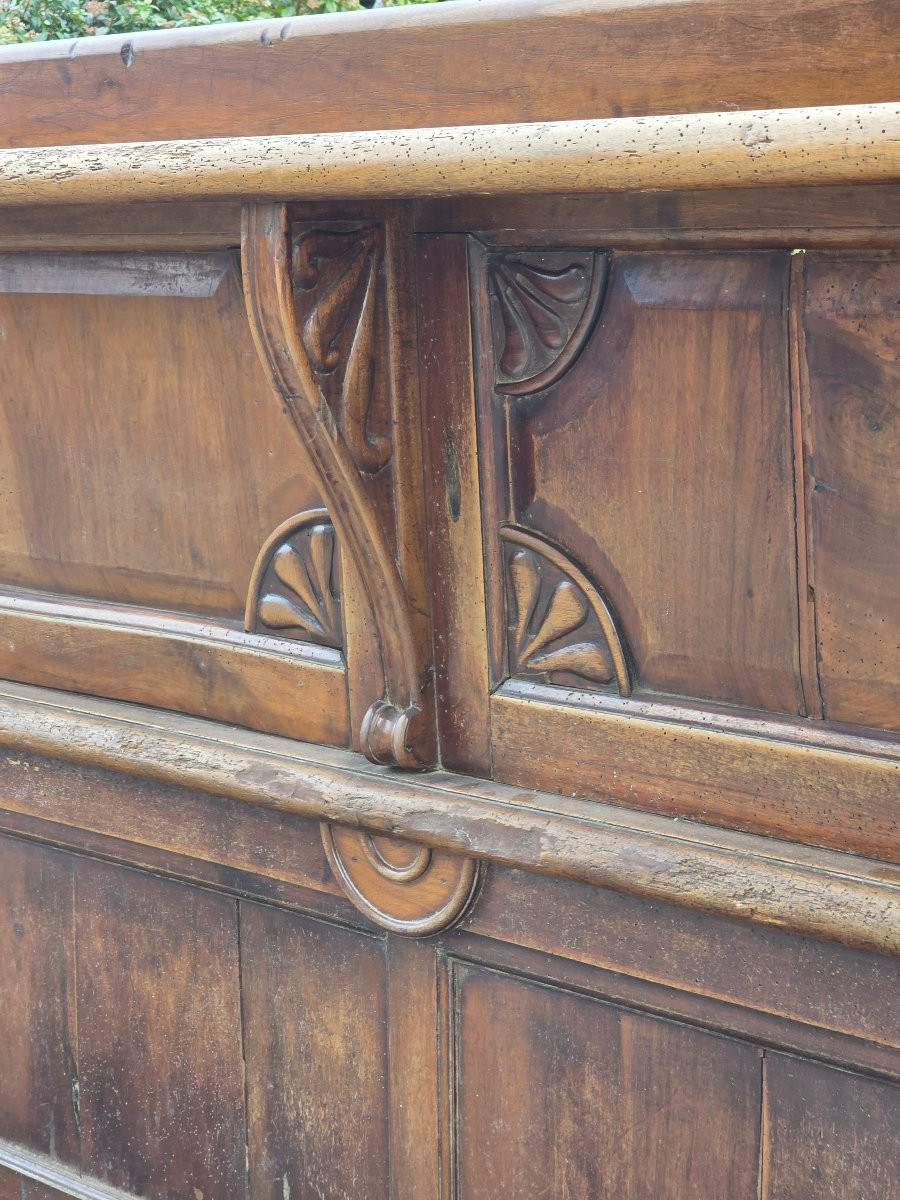 Grande panca veneta Impero in noce massiccio, inizi XIX secolo-photo-2