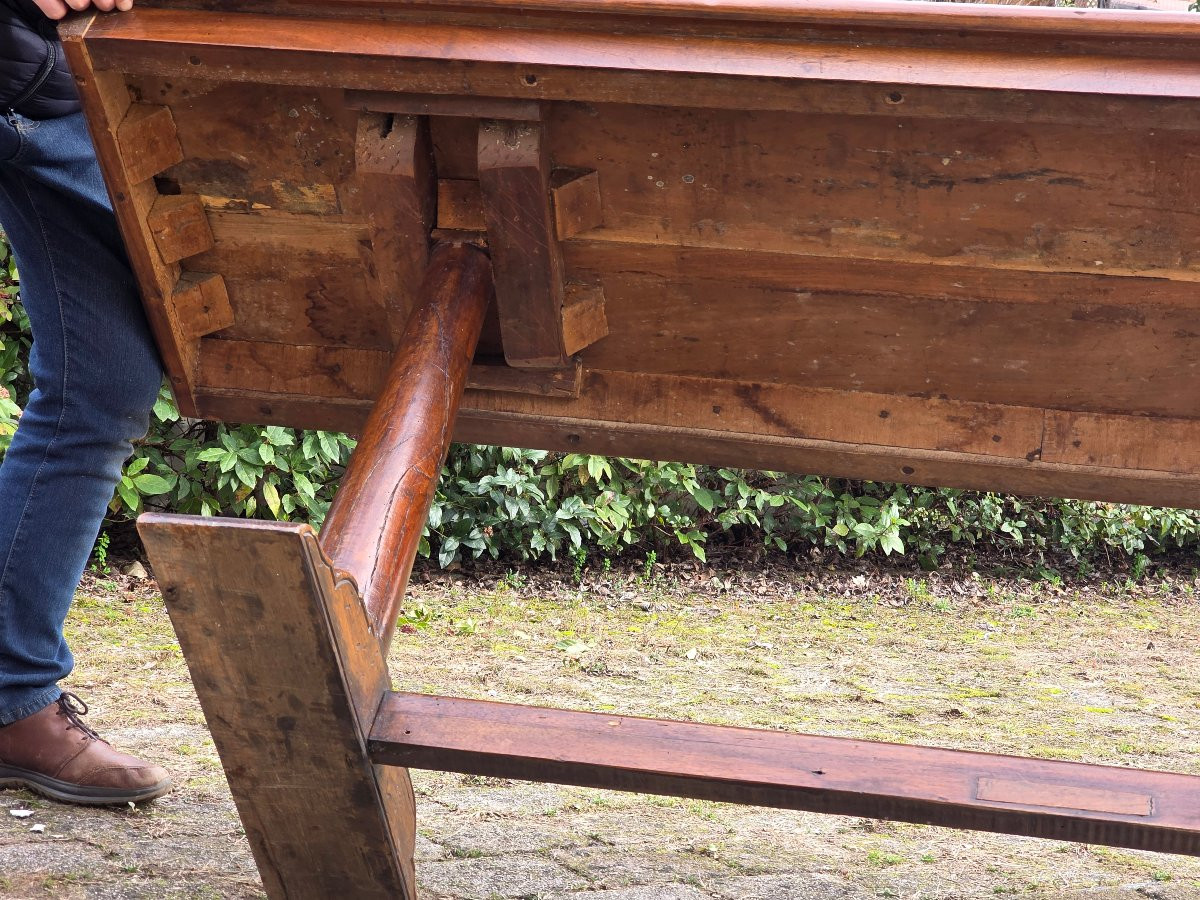 Tavolo in stile frattino in noce assemblato con elementi antichi-photo-4