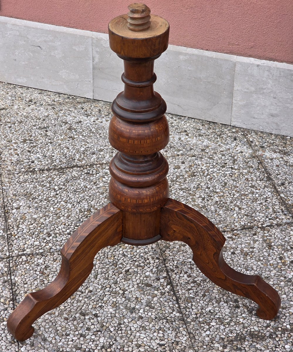 Tavolino neoclassico intarsiato con San Giorgio, area emiliana, fine XIX secolo-photo-6