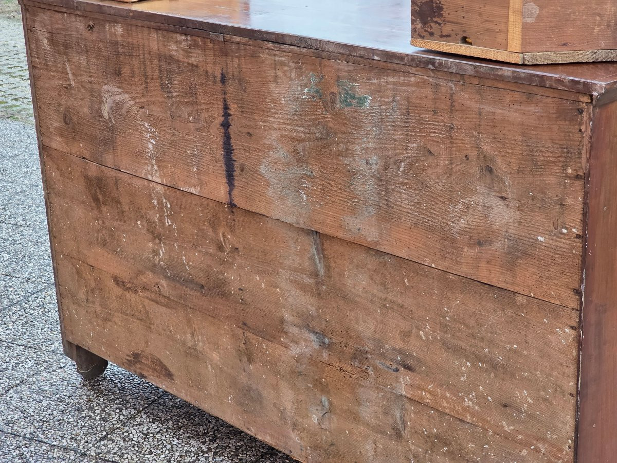 Credenza scantonata veneta in arte povera, legno di frutto, fine XIX secolo-photo-4