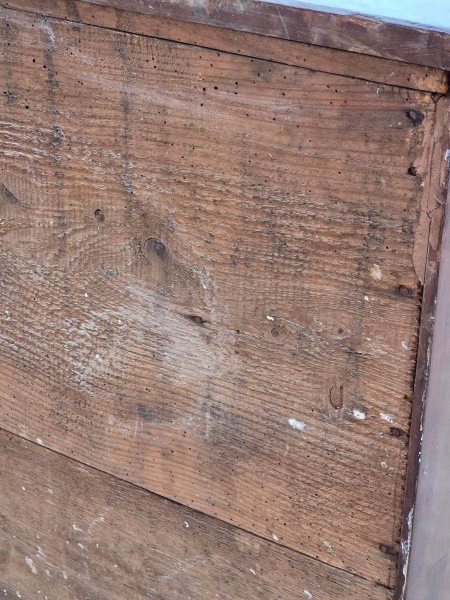 Credenza scantonata veneta in arte povera, legno di frutto, fine XIX secolo-photo-5