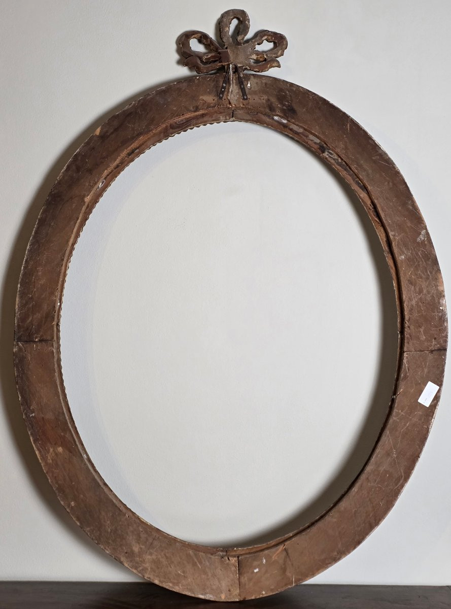 Grande cornice ovale emiliana Luigi XV–XVI intagliata, argentata e meccata, metà XVIII secolo-photo-2