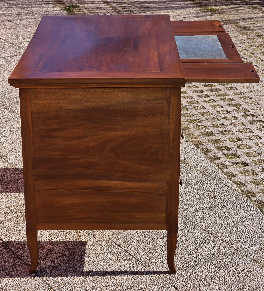 Scrivania veneta in noce massello – primi Ottocento, piano scorrevole e scomparti interni-photo-6