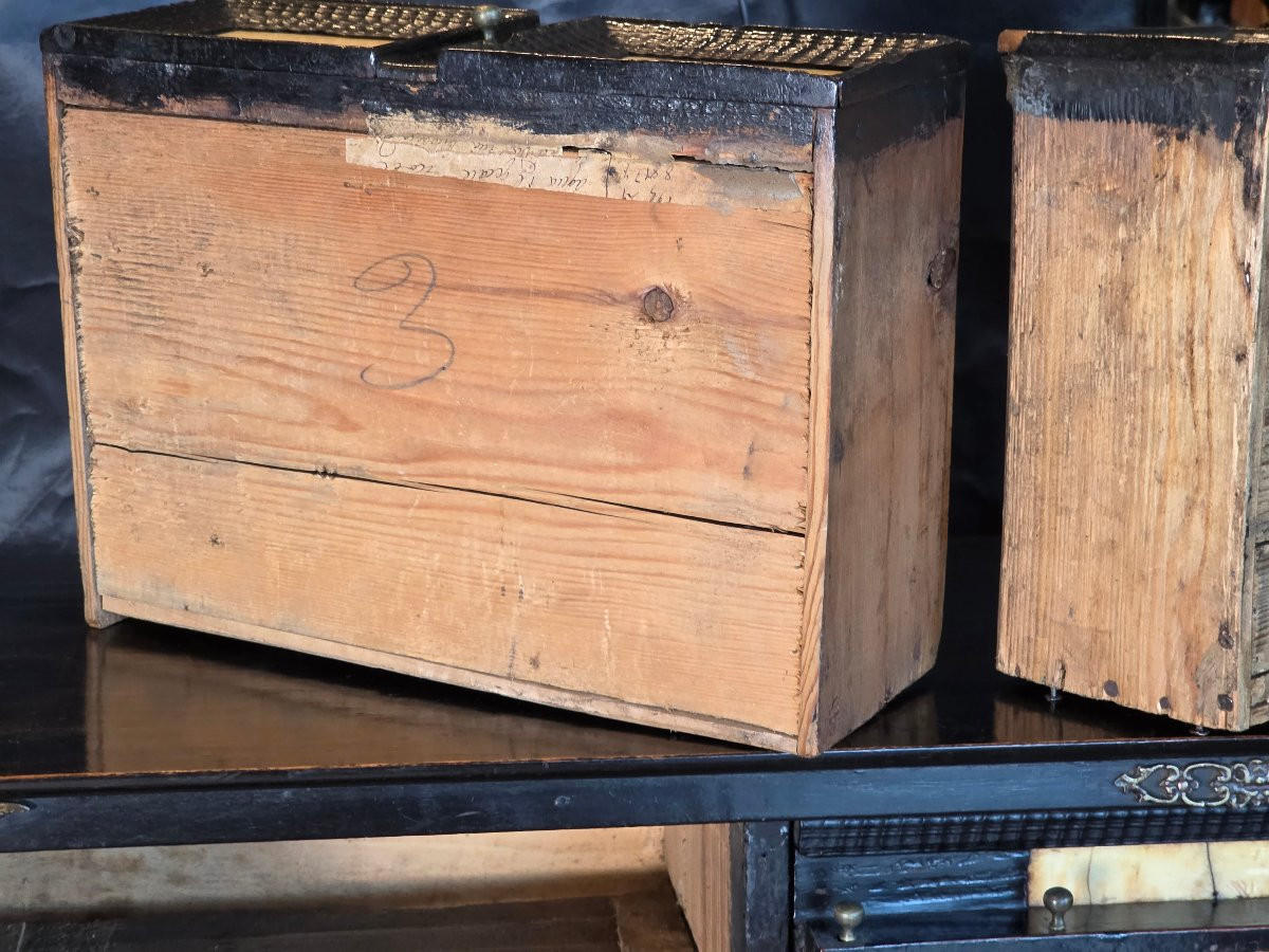 Monetiere da collezione in legno e lamina di corno, Italia settentrionale, XVII secolo-photo-4