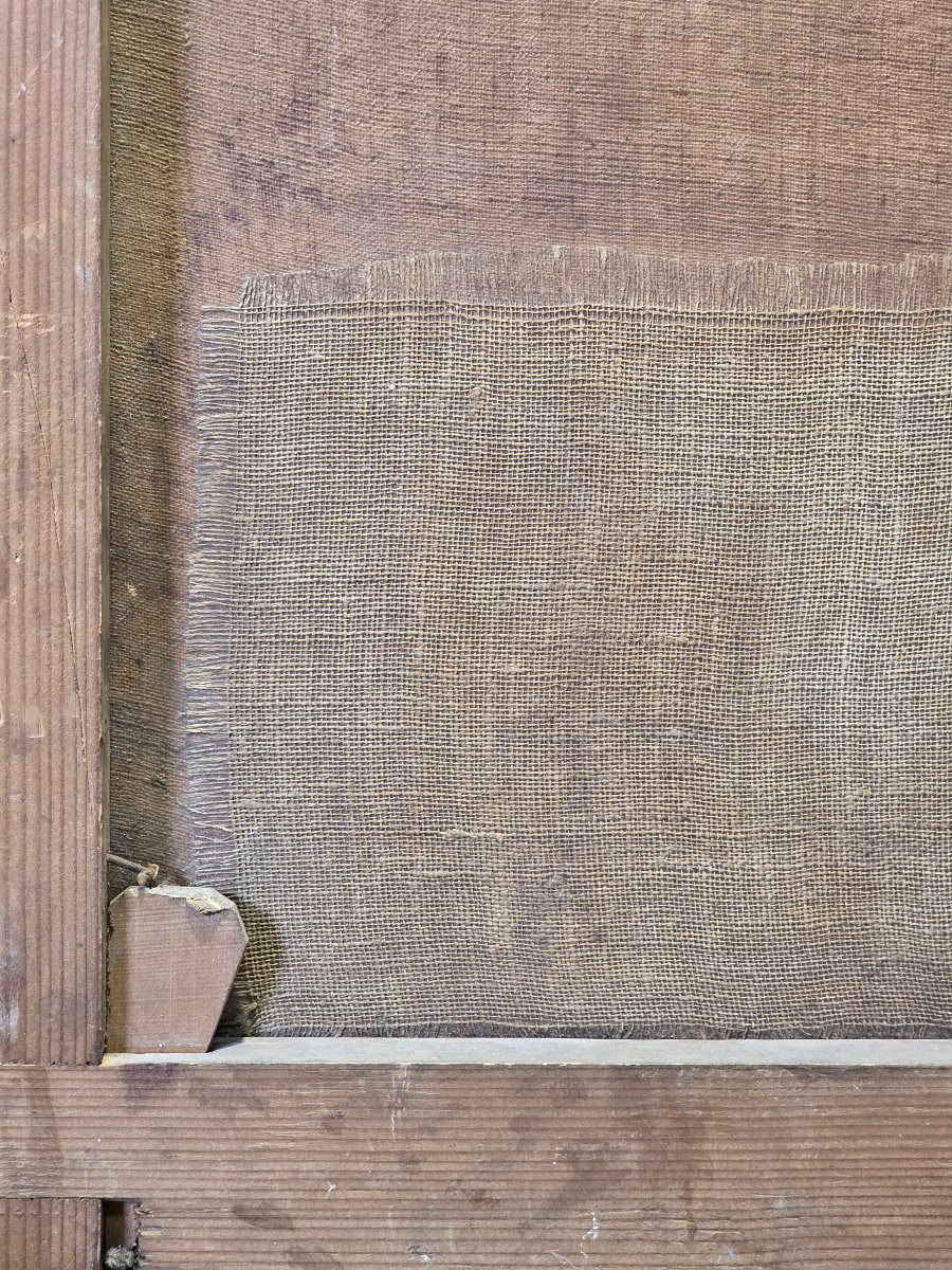 Paesaggio romantico notturno con rovine e riflessi di luna, scuola italiana XIX secolo-photo-1