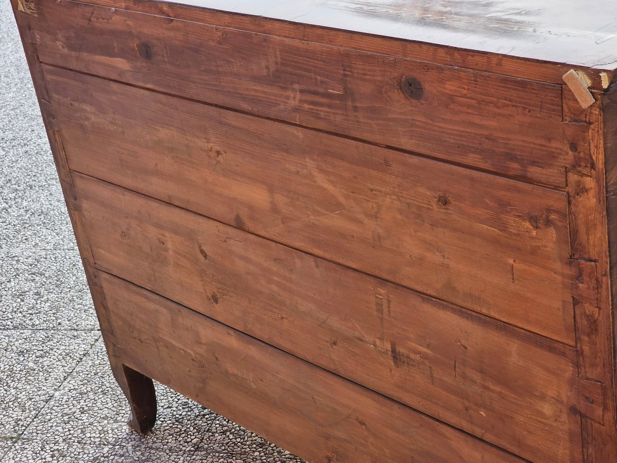 Comò veneto Luigi XVI lastronato in radica di noce e tuia, fine XVIII secolo-photo-6
