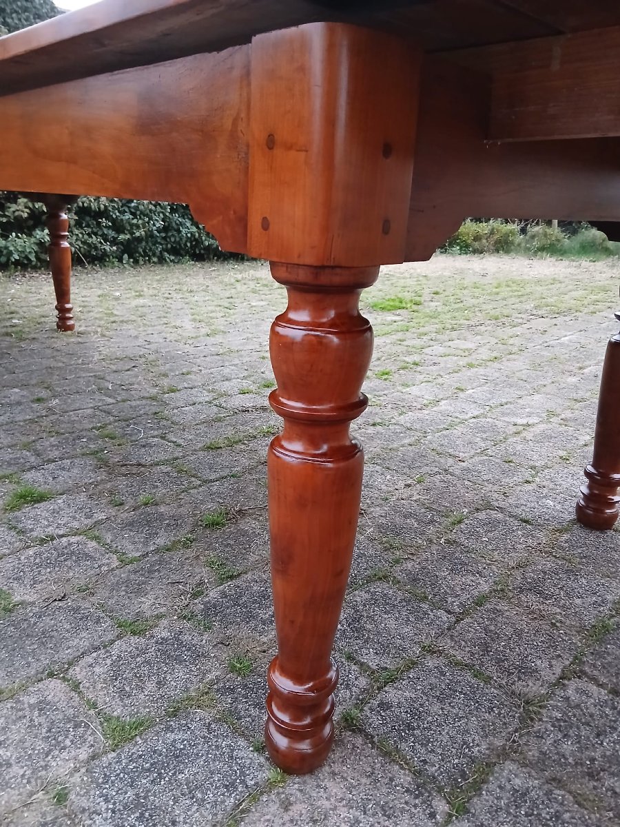 Grande tavolo veneto monumentale in ciliegio massiccio, allungabile fino a 5,30 metri, XIX -photo-1