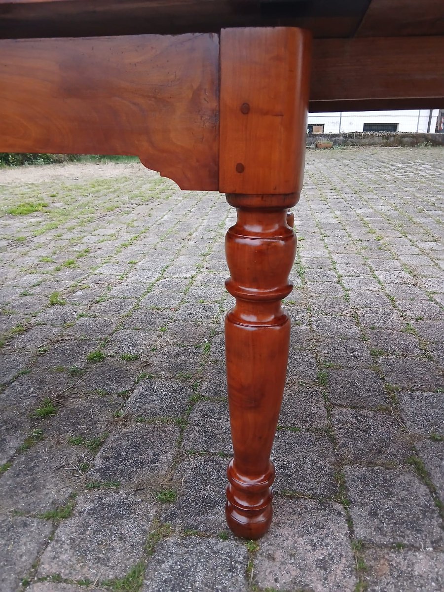 Grande tavolo veneto monumentale in ciliegio massiccio, allungabile fino a 5,30 metri, XIX -photo-8