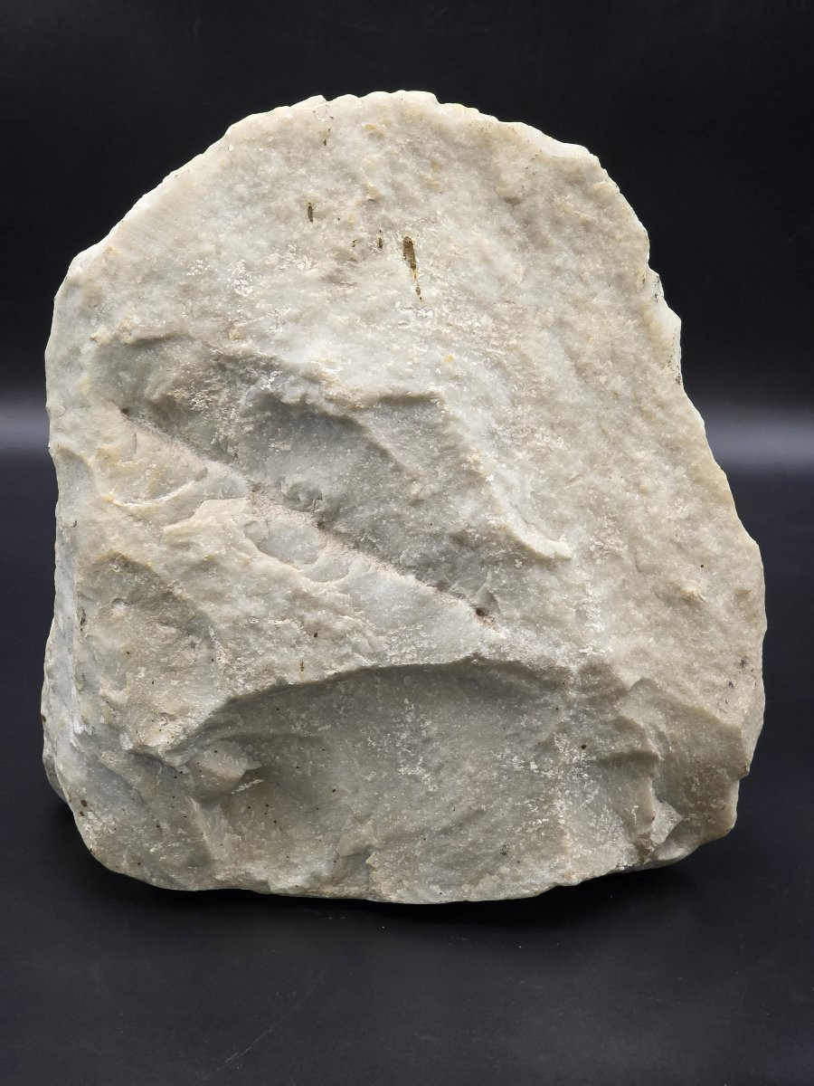 Scultura bambino in marmo bianco, testa emergente, metà XX secolo-photo-2