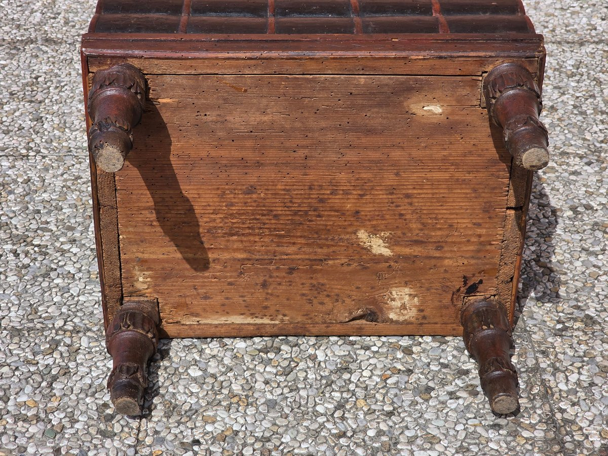 Cassapanca a forma di libri Luigi XVI Veneto abete tinto e pelle fine XVIII secolo-photo-2