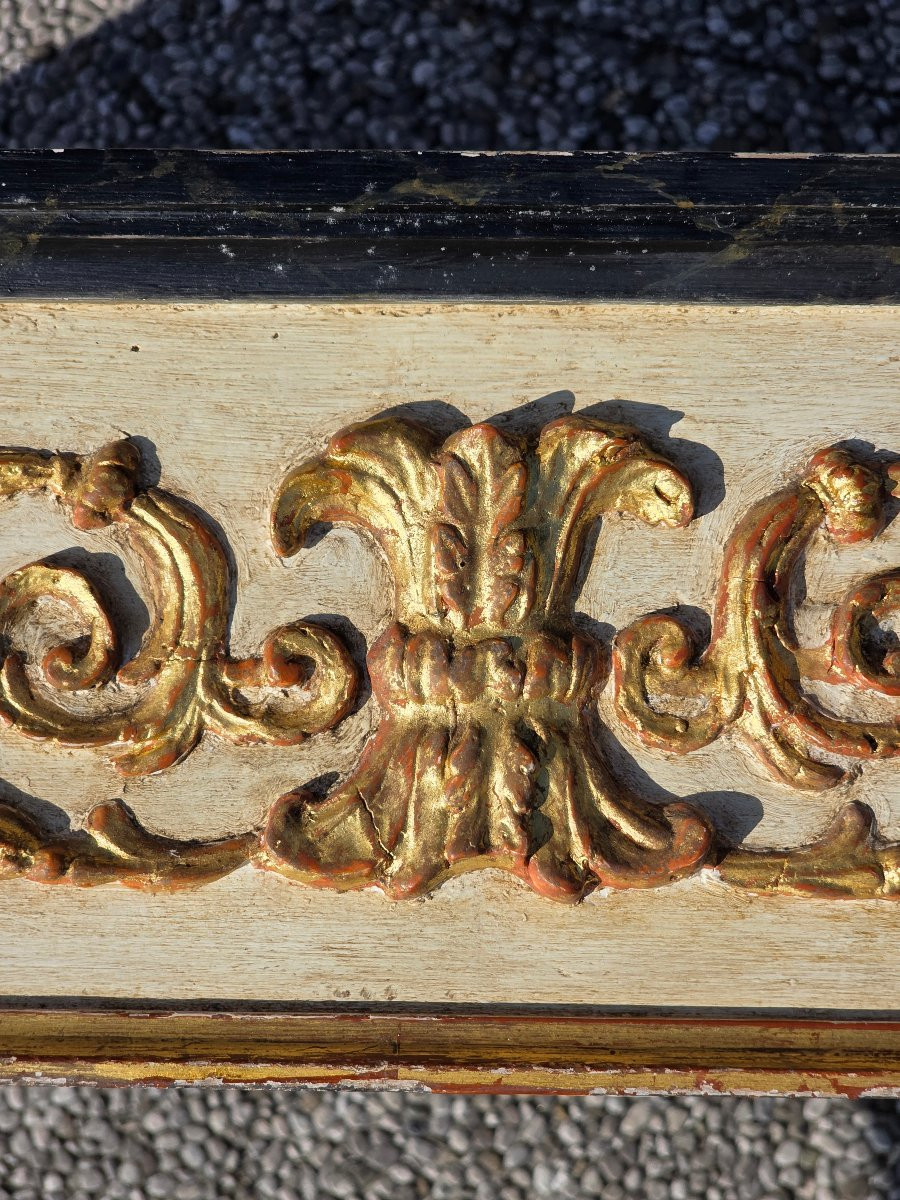 Tavolino consolle stile Luigi XVI Impero laccato e dorato-photo-4