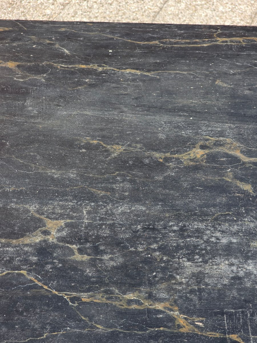 Tavolino consolle stile Luigi XVI Impero laccato e dorato-photo-4