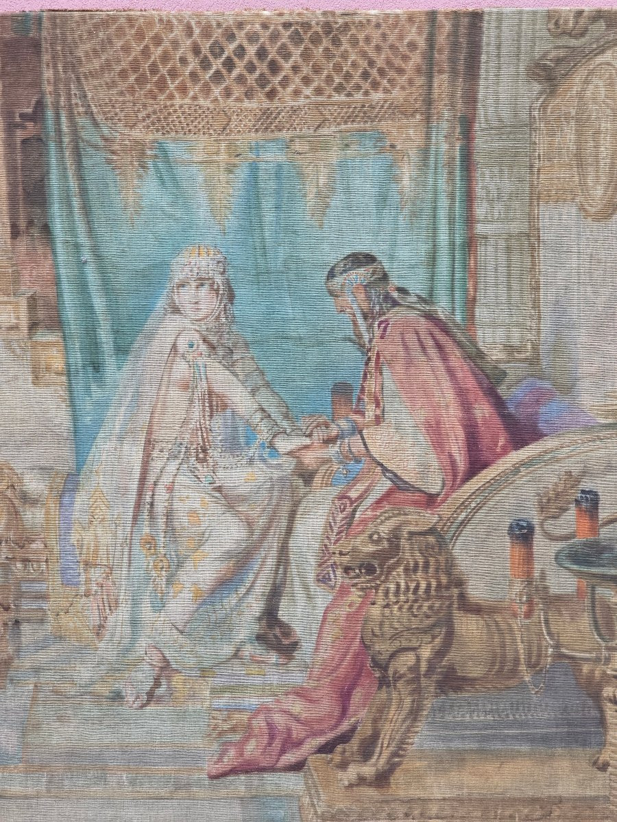Grande Succo D’Erba Orientalista “La Regina Di Saba” Da Fortunino Matania-photo-3