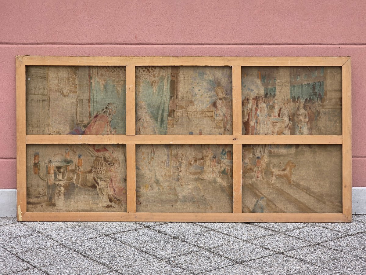 Grande Succo D’Erba Orientalista “La Regina Di Saba” Da Fortunino Matania-photo-1