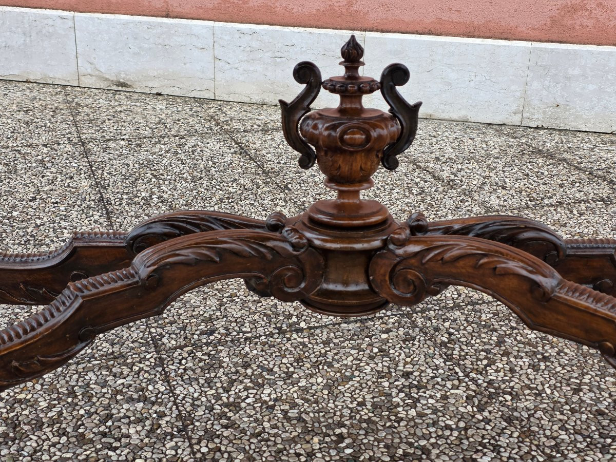 Console Carlo X intagliata in noce, area veneta, primi Ottocento-photo-4