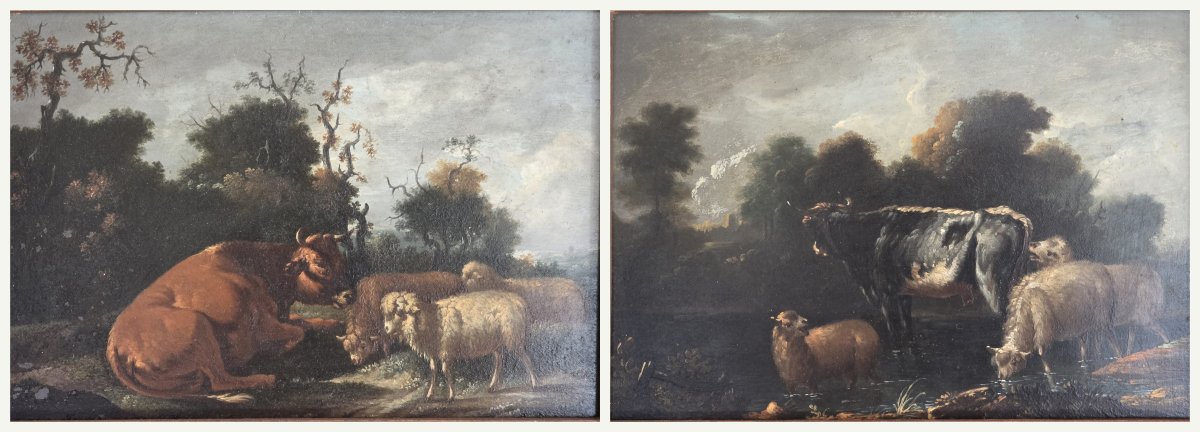 Coppia di dipinti su rame – Scuola fiamminga/olandese – Cerchia di Michiel Carree-photo-3